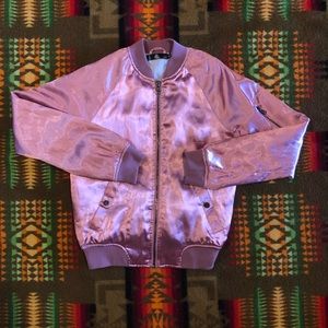 Pink Silk Missguided Bomber Jacket